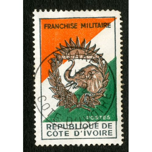 Timbre Oblitéré République De Cote D'ivoire, Postes, Franchise Militaire