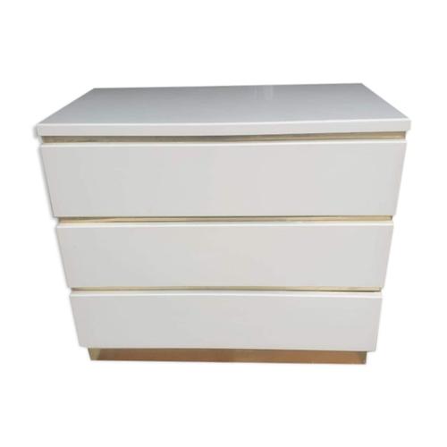 Commode Laque Et Laiton Eric Maville Beige