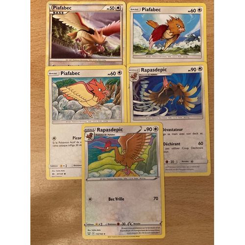 (2719) 3x Piafabec + 2x Rapasdepic (Pokemon)