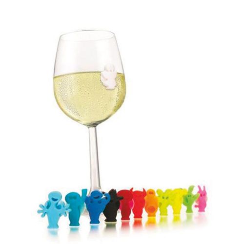 Lot De 12 Marque-Verres Ventouse Party People