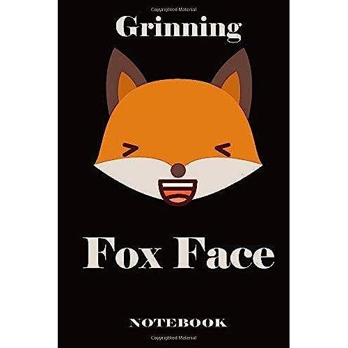 Grinning Fox Face Notebook: Cute Set Of Fox Emoji Stickers On Cover, Lined Notebook / Journal , Diary , Composition Notebook ,120 Pages, 6x9, Soft Cover, Matte Finish