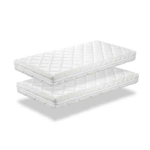 Lot X2 Matelas Mousse 80x200 Caramel, Epaisseur 11 Cm, Ergonomique Et Respirant