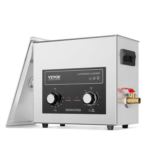 Nettoyeur à Ultrasons-VEVOR-Bac Ultrasons 180 W-Chauffage et Panier-pour Pièces Automobiles, Bijoux, Lunettes, Labo