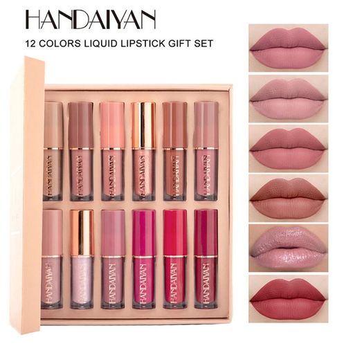 Rouge À Lèvres Liquide, 12 Pièces, Waterproof, Longue Durée, Haute Pigmentation, Couleur Riche, Finition Mate, Maquillage, Cadeau De Beauté, Livraison Directe 