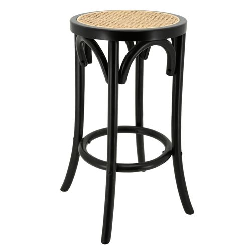 Tabouret En Bouleau Et Cannage Rotin