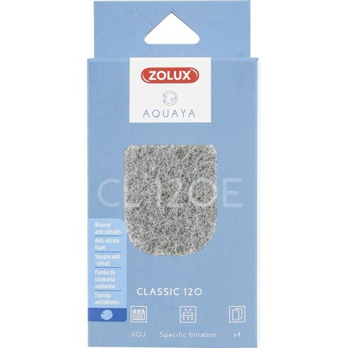 Filtre Pour Pompe Classic 120, Filtre Cl 120 E Mousse Anti Nitrates X 4 Pour Aquarium