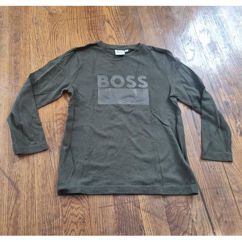 T-Shirt Manche Longue Kaki Boss Garçon Taille 6ans