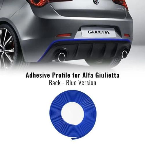 Profil Adhésif Postérieur - Alfa Romeo - Giulietta - Bleu - 210 Cm X 11 Mm - Inclus: Serviette Easy Cleaner Pro