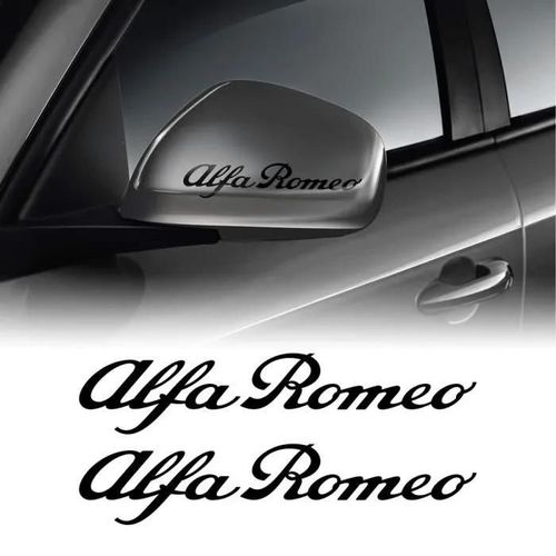 Autocollants - Alfa Romeo - Rétroviseurs/Poignées - Noir - 10 Cm - 2 Pièces