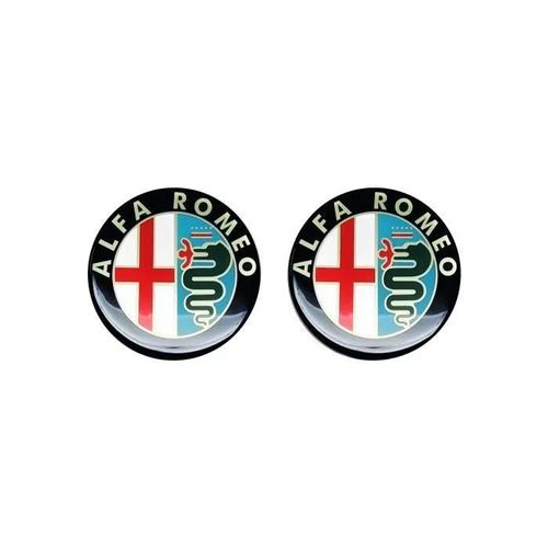 Autocollant 3d - Alfa Romeo - Logo Années 80 - Diamètre 12 Mm - 2 Pièces - Flexible Et Brillant