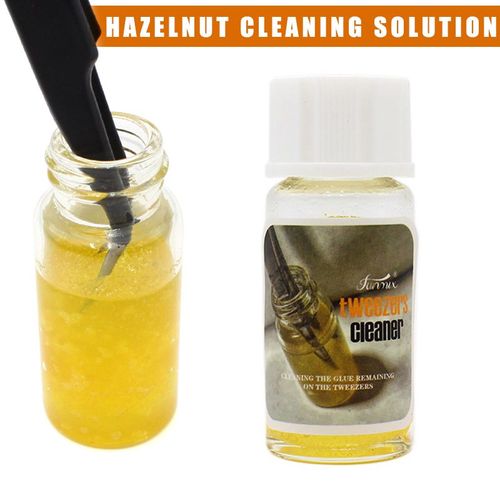 Outils De Nettoyage Professionnels Pour Extensions De Cils, Pincettes Avec Dissolvant De Colle, Liquide Et Boule Éponge, Nettoyant Smj, 20g 