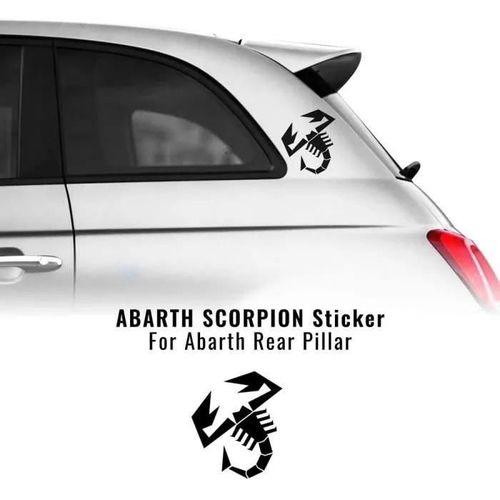 Autocollant - Abarth - Fiat 500 Abarth - Noir - 120 Mm - Haute Définition