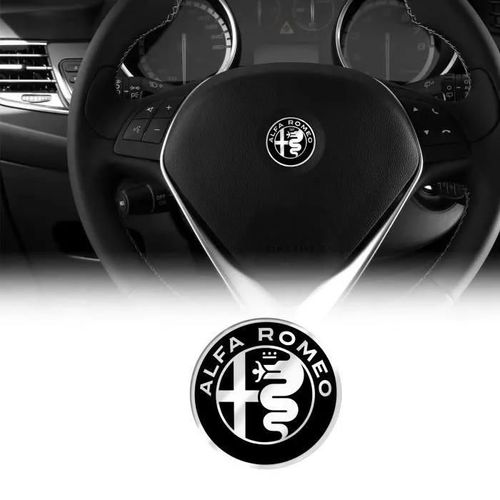 Autocollant 3d - Alfa Romeo - Volant - Diamètre 40 Mm - Flexible - Produit Officiel Abarth