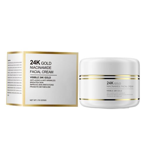 Crème Anti-Rides Pour Le Visage, Or 24k, Niacinamide, Blanchissante\Ndissolvant De Taches Foncées, Cosmétiques 