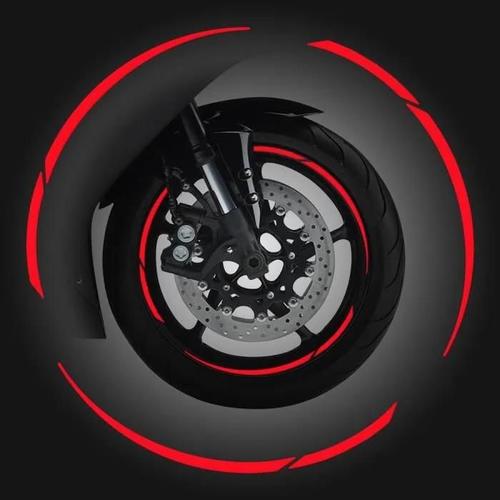 Wheel Rim Autocollants Modulaires Pour Jantes Moto, 24 Pièces, Rouge