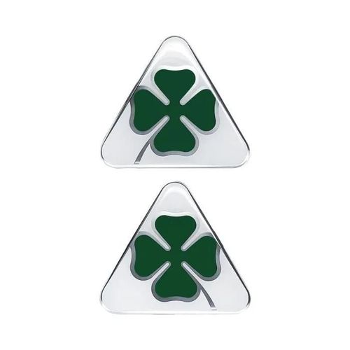 Autocollant 3d Alfa Romeo Officiel Quadrifoglio Verde Trèfle À Quatre Feuilles Vert, Droite Et Gauche, 85 X 95 Mm