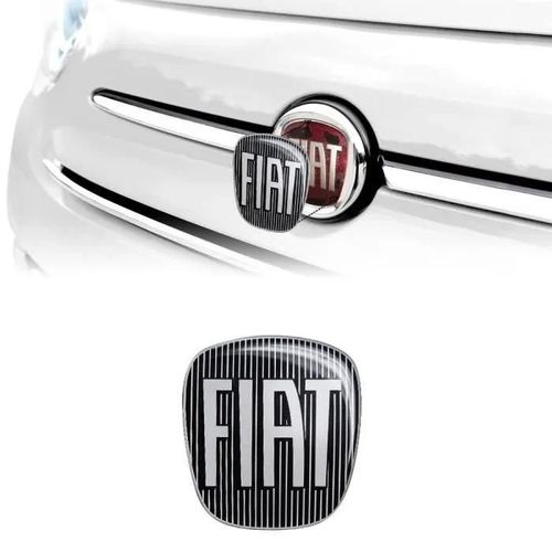 Autocollant Fiat 3d Remplacement Logo Noir Pour 500