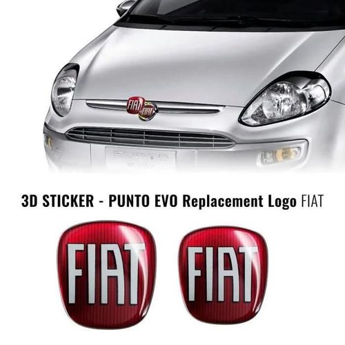 Autocollant Fiat 3d Remplacement Pour Punto Evo, Avant Et Arrière