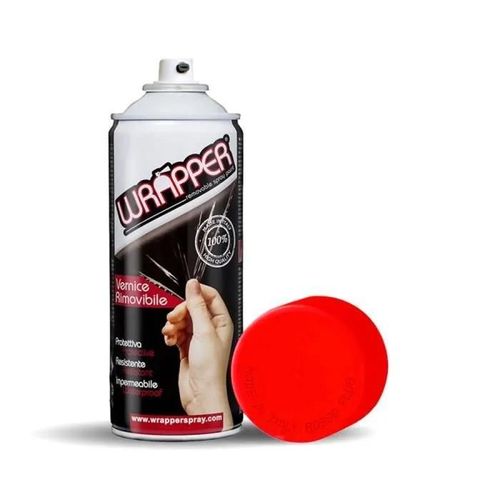 Wrapper Spray Peinture Amovible en Aérosol, Fluorescent, Rouge