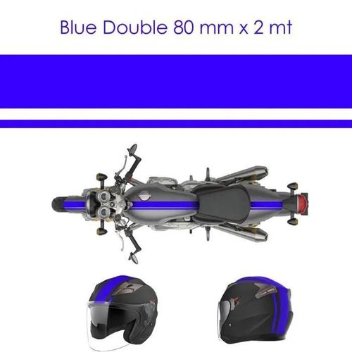 Bande Adhésive de Course pour Motos, Double, Bleu, 80 mm x 2 mt