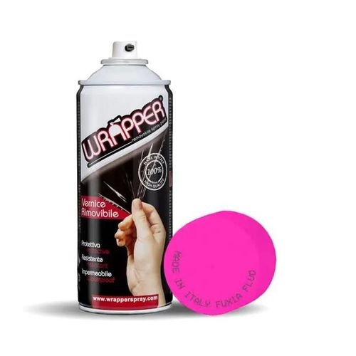 Wrapper Spray Peinture Amovible en Aérosol, Fluorescent, Fuchsia