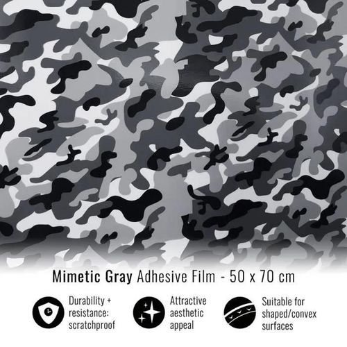 Film Adhésif Wrapping - 3M - Camouflage Gris - 50 x 70 cm - Résistant aux rayures - Multi-usages