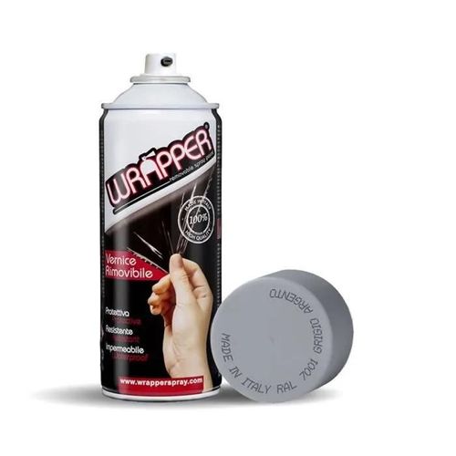 Wrapper Spray Peinture Amovible en Aérosol, Couleur RAL 7001, Gris Argent