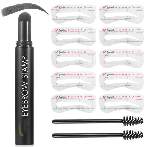 Ensemble De Stylos À Poudre Pour Sourcils, Maquillage Naturel, Réutilisable, Pour Les Yeux, Avec Autocollants 