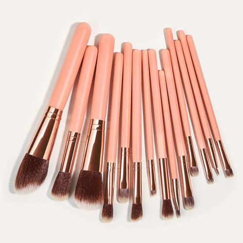 Ensemble De Pinceaux Cosmétiques Rose Corail, 14 Pièces, Pinceaux De Maquillage En Poudre, Accessoires De Maquillage 