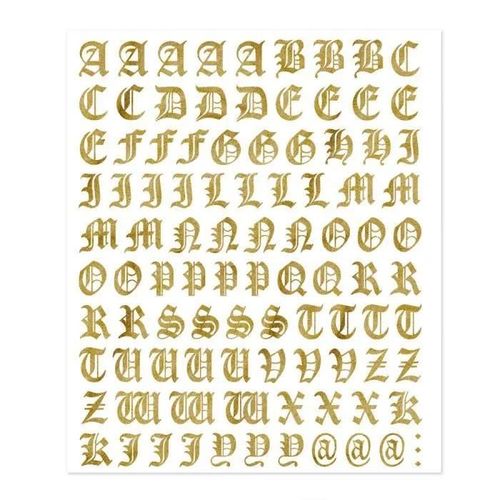 Kit Lettres Adhésives Gothique, Doré