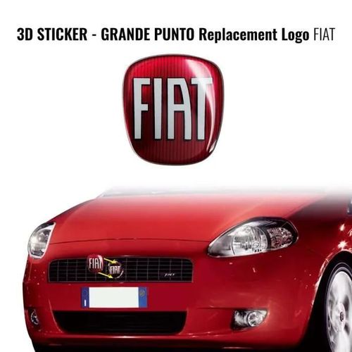 Autocollant Fiat 3d Remplacement Logo Pour Grande Punto, Avant