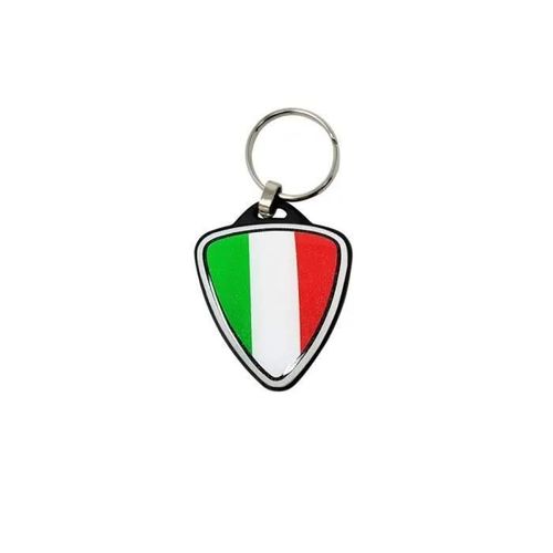 Porte-Clés Moto Bouclier Drapeau Italie, Noir