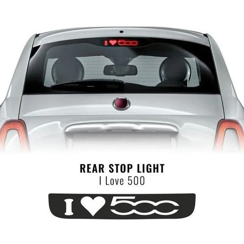 Autocollant Sticker Couverture Troisième Feu D'arret, Fiat 500