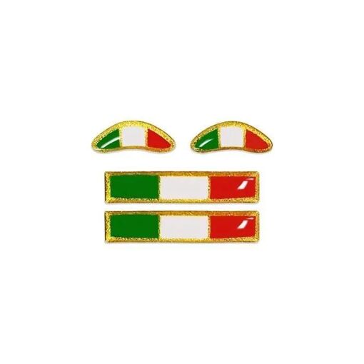 Autocollants 3D Drapeau Italie - Lot De 3 - 55x18 Mm - Couleurs Vives Résistantes