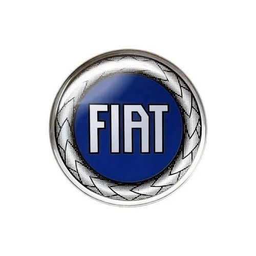 Autocollant 3d - Fiat - Logo Officiel - Bleu - Diamètre 48 Mm - Résine Polyuréthane