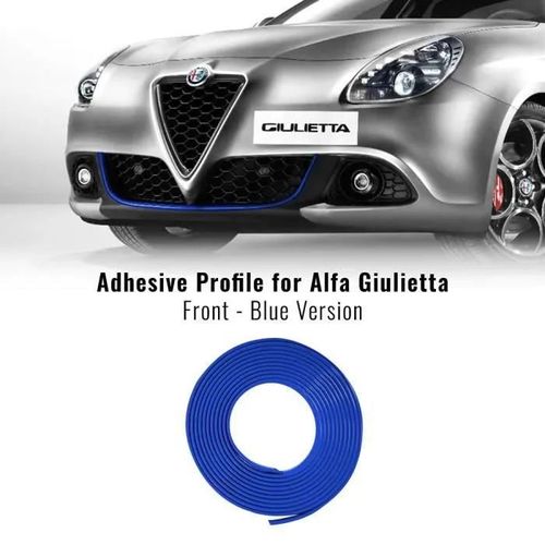 Profil Adhésif Antérieur - Alfa Romeo - Giulietta - Bleu - 110 Cm X 11 Mm - Inclus: 1 Serviette Easy Cleaner Pro