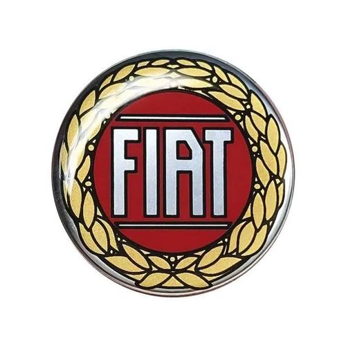 Autocollant 3d Fiat Officiel Logo Rouge, Diamètre 48 Mm