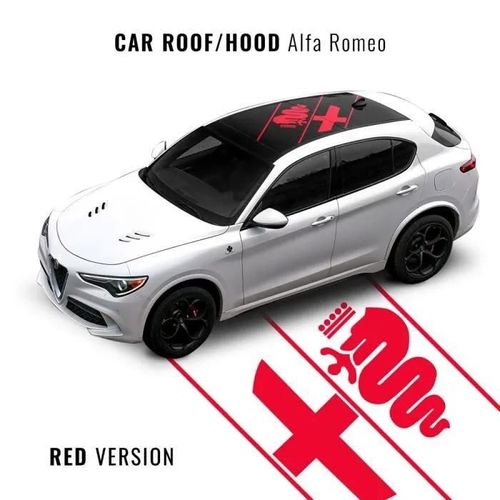 Décoration Adhésive - Alfa Romeo - Universelle - Rouge - 95 X 160 Cm - Thermoformable