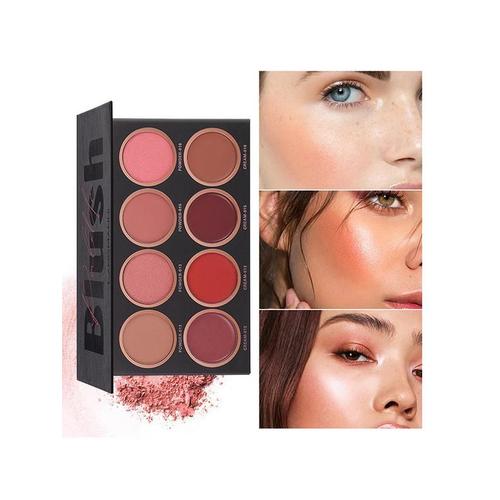 Palette De Blush Pour Le Visage, Maquillage Naturel, Longue Durée, 8 Couleurs, Facile À Porter, Pour Les Peaux Claires Et Foncées 