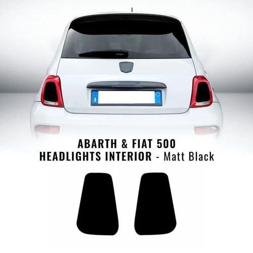 Autocollants Stickers Intérieurs - Abarth Et Fiat - Phares - Noir Mat - Pack De 2 - Résistants Aux Intempéries