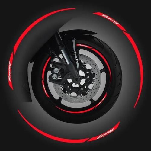 Wheel Rim Autocollants Modulaires Pour Jantes Moto, 24 Pièces, Rouge Racing