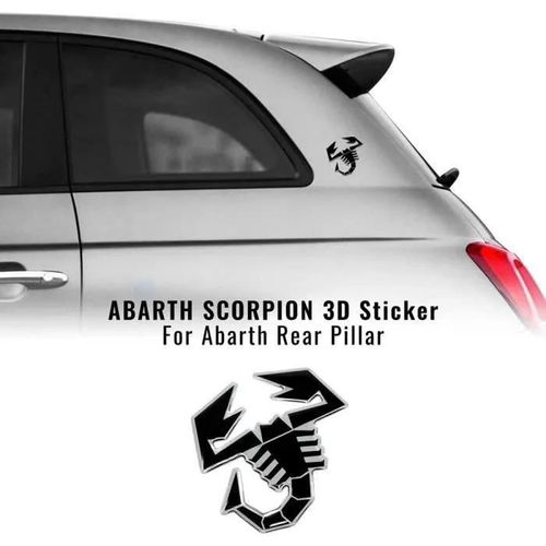 Autocollant - Abarth - Scorpion 3d - Noir - 65 Mm - Voiture