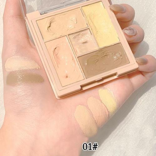 Palette De Maquillage Anti-Cernes, Couverture Complète De Cinq Couleurs, Crème Correctrice De Couleur Pour Le Visage, Maquillage Cosmétique Pour Femmes Et Filles 