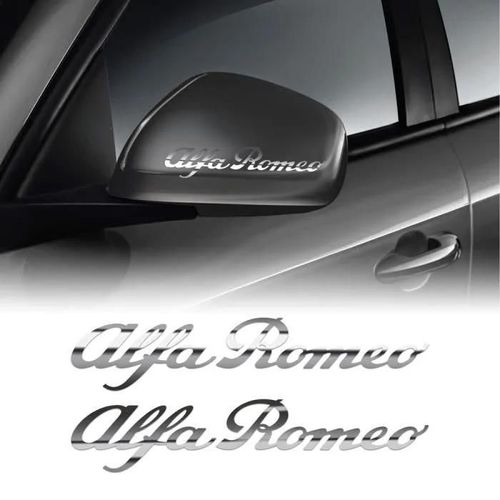 Autocollants - Alfa Romeo - Rétroviseurs/Poignées - Chromé - 10 Cm - 2 Pièces