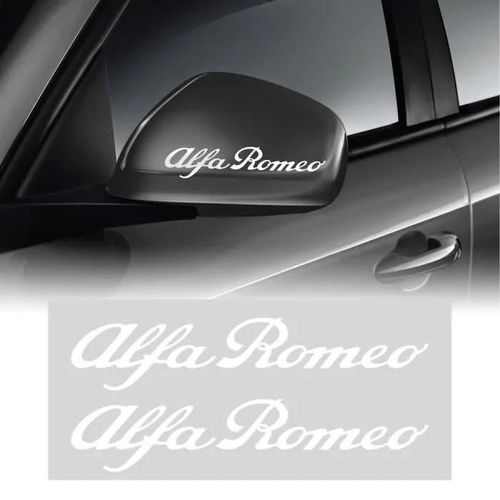 Autocollants - Alfa Romeo - Rétroviseurs/Poignées - Blanc - 10 Cm - 2 Pièces