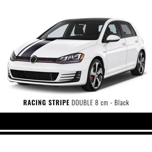 Bandes Adhésives - Stripe - 8 Cm X 5 Mt - Noir - Résistantes Aux Agents Atmosphériques - Look Sportif