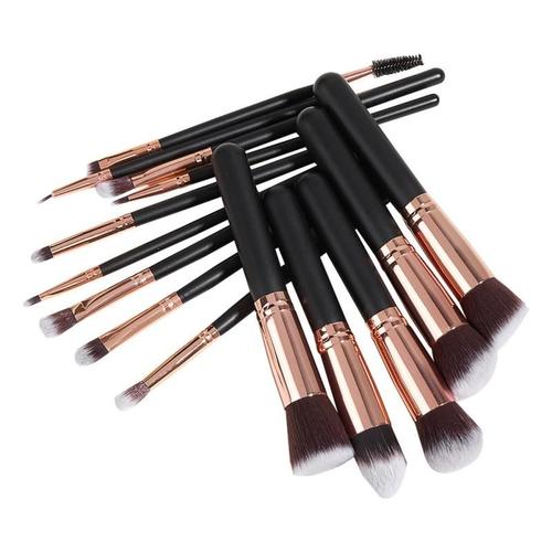 Ensemble De Pinceaux De Maquillage Professionnels, Outils De Beauté, Ombre À Paupières, Brosse À Sourcils, Fond De Teint, Poils En Nylon Doux, 15 Pièces 