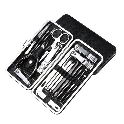Ensemble De Coupe-Ongles Avec Cuillère D'oreille, Outil De Manucure, Couteau De Pédicure, Ciseaux, Kit De Soin Des Ongles, Beauté, 19 Pièces Par Ensemble 