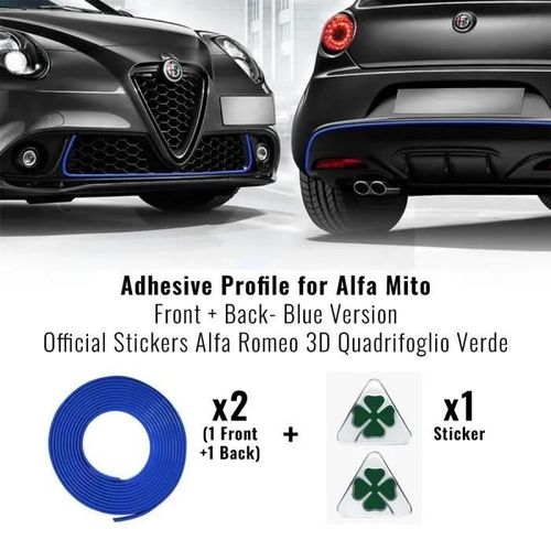 Kit Décoratif - Alfa Romeo - Mito - Autocollants 3d - Profil Adhésif - Bleu