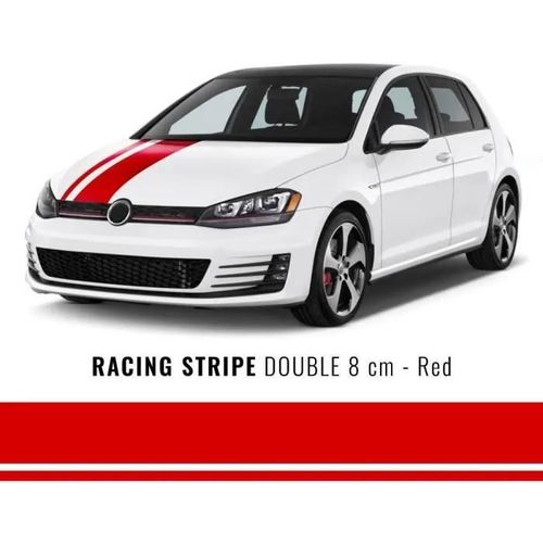 Bandes Adhésives - Stripes - Rouge - 8 Cm X 5 Mt - Résistantes Aux Agents Atmosphériques - Look Sportif